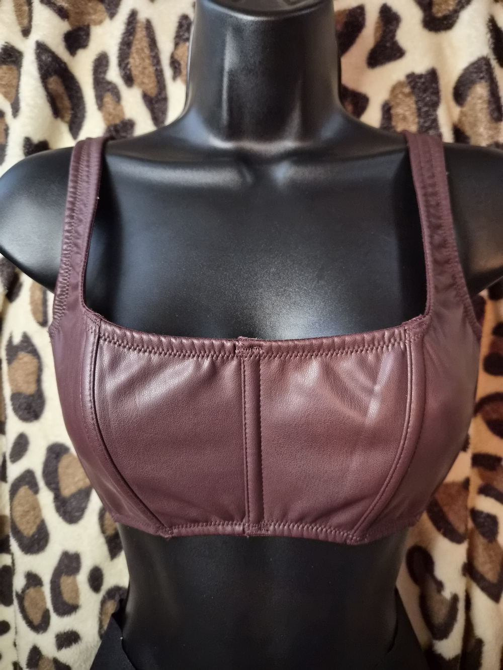 Victoria's Secret Deep Wine Faux Leather Bustier Top